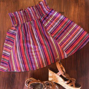 Chico Multi-colored summer mini skirt, Small